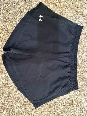 Under Armour Black Women's Performance Shorts with White Logo